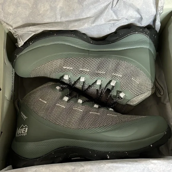 NWT REI Co-op Flash Hiking Boots Women's Dusty Olive/Gray - Picture 3 of 7